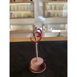 Orecchini a cerchio in Argento 925 e Corallo Naturale Mediterraneo