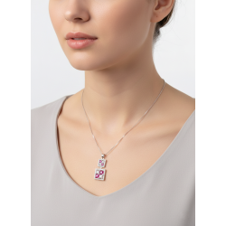 Collana Punto Luce Quadrato - Argento 925 e Zircone