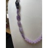 Collana in Ametista Grezza, Giada Icy Lilla e Agata - Design Geometrico