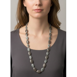 Collana lunga Pietre Naturali - Labradorite dai riflessi magici ed Ematite