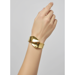 Bracciale Manchette Dorato Design Geometrico - acciaio