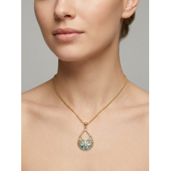Ciondolo Artistico Traforato in Argento Smaltato - Design Floreale