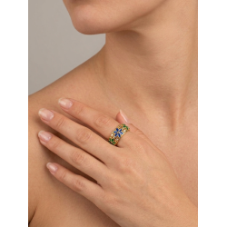 Anello Coordinato Parure Mediterranea - Argento e Smalto Azzurro/Verde