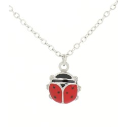 Collana Bambina in Acciaio Dorato - Pendente Coccinella Portafortuna