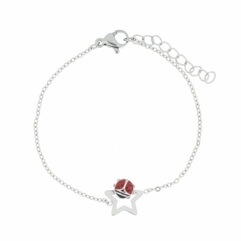 Bracciale "Piccola Stella" Portafortuna - Acciaio Dorato e Coccinella
