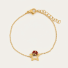 Bracciale "Piccola Stella" Portafortuna - Acciaio Dorato e Coccinella