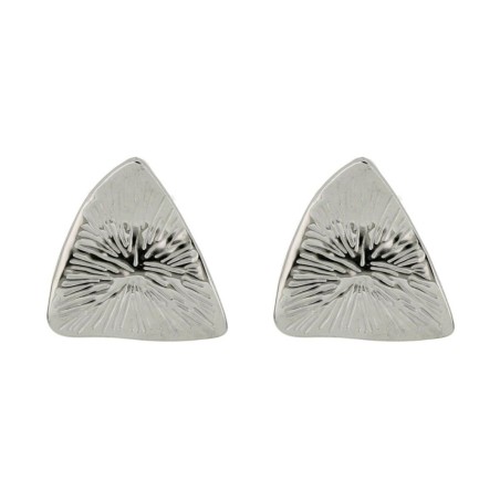 Orecchini triangolari argento - Texture radiale - Acciaio Inox