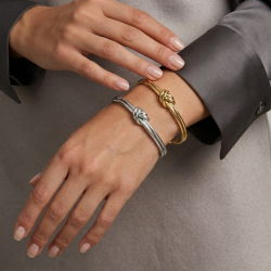 Bracciale Nodo Asteria 10mm in Acciaio | Rigido Donna