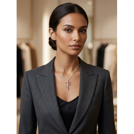 Collana Croce Stilizzata in Argento - Gioiello Minimal Donna